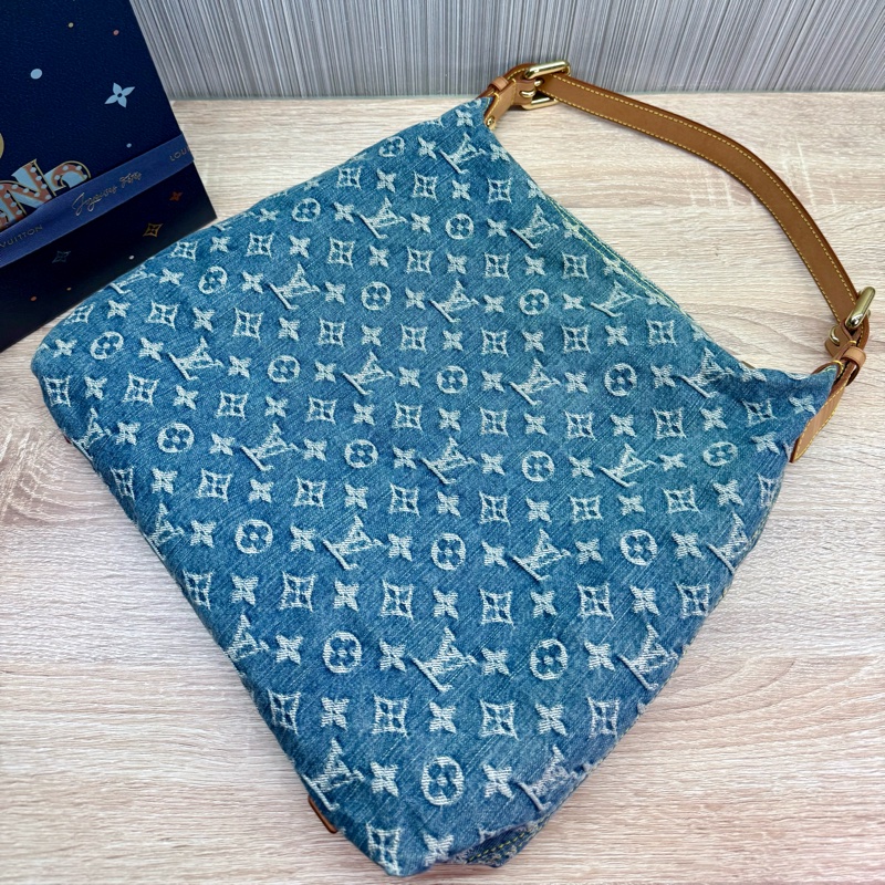 LV M95048 Baggy Denim Hobo GM 藍色丹寧牛仔肩背包-29