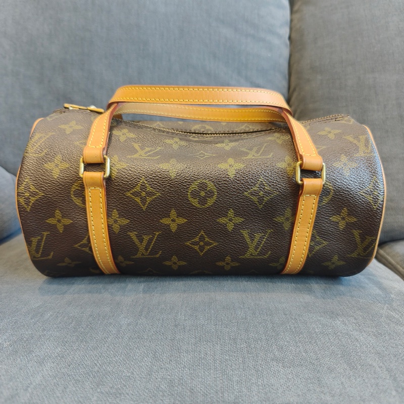 LOUIS VIUTTON 路易威登 Papillon 圓筒包 小號 老花色 塗層帆布 男女通用款 旅行包-0