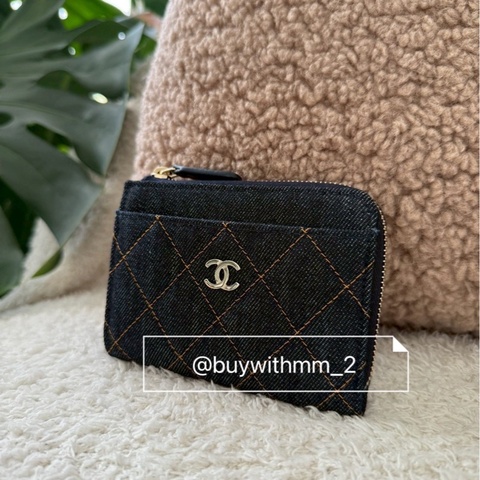 ⭐️賣場有滿額折扣⭐️香奈兒26P 牛仔丹寧L型卡包