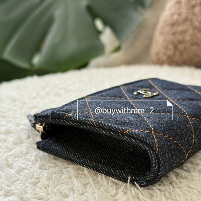 ⭐️賣場有滿額折扣⭐️香奈兒26P 牛仔丹寧L型卡包-2