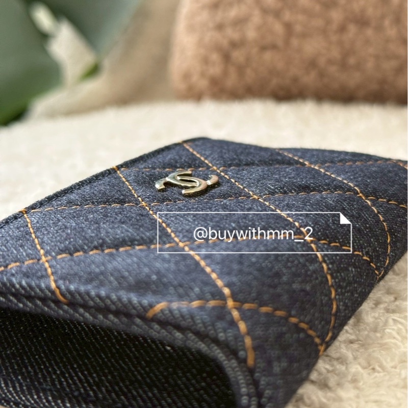 ⭐️賣場有滿額折扣⭐️香奈兒26P 牛仔丹寧L型卡包-4