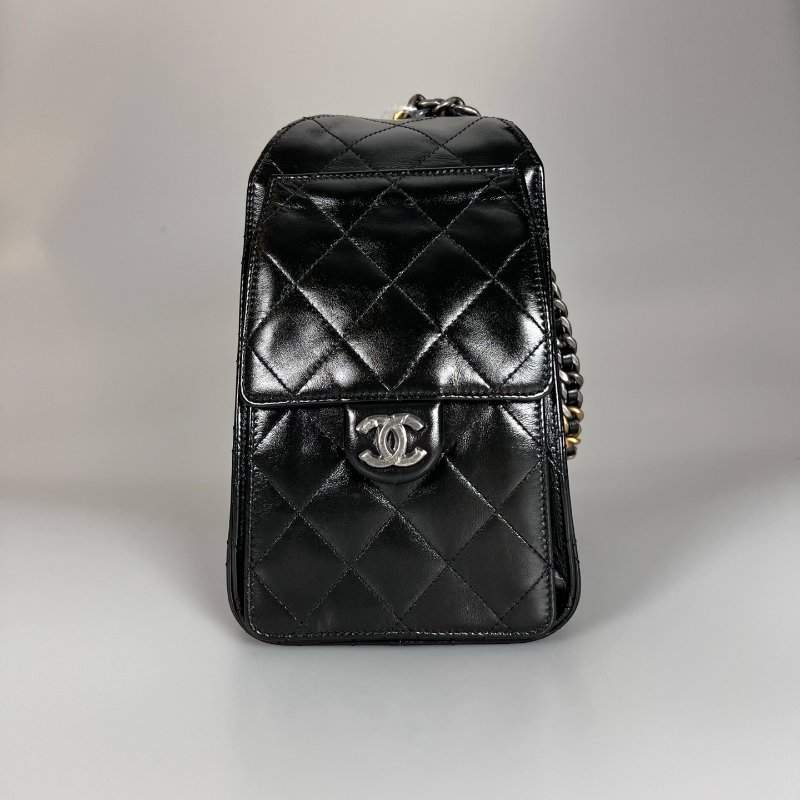 全新品 CHANEL 25BAG小號牛皮黑-4