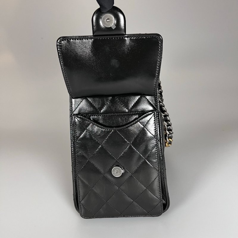 全新品 CHANEL 25BAG小號牛皮黑-7