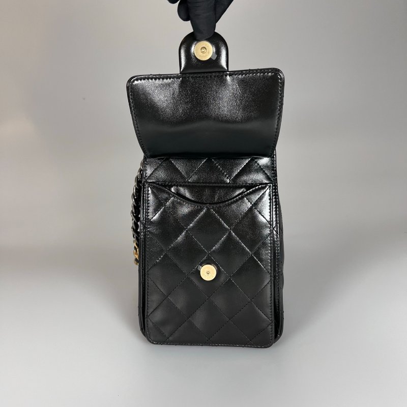 全新品 CHANEL 25BAG小號牛皮黑-8