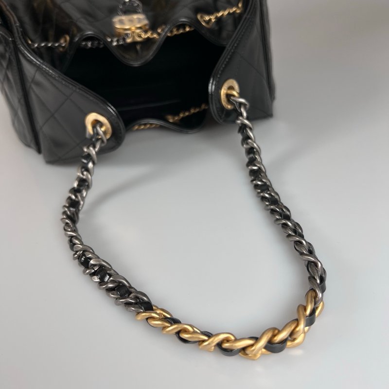 全新品 CHANEL 25BAG小號牛皮黑-11