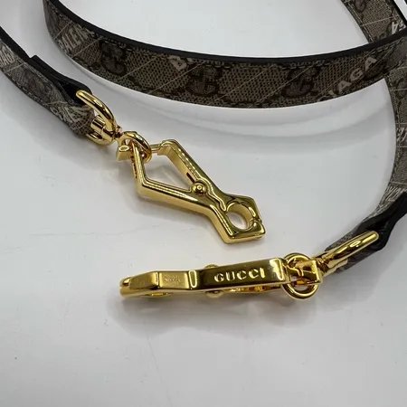 Gucci古驰 1955马鞍包迷你巴黎世家联名老花满印logo双肩带单肩斜挎包-9