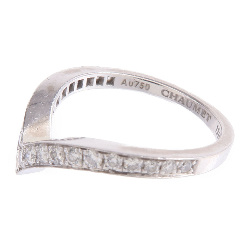 Chaumet 18K白金Josephine Aigrette鑽石戒指Chaumet#52/US#6-3