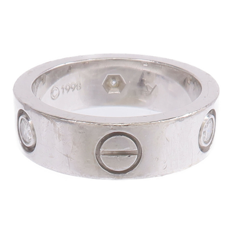 CARTIER 18K白金Love Ring 3 Diamonds鑽石戒指Cartier#51/US#5.75-2