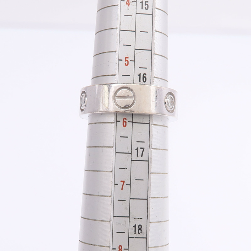 CARTIER 18K白金Love Ring 3 Diamonds鑽石戒指Cartier#51/US#5.75-5
