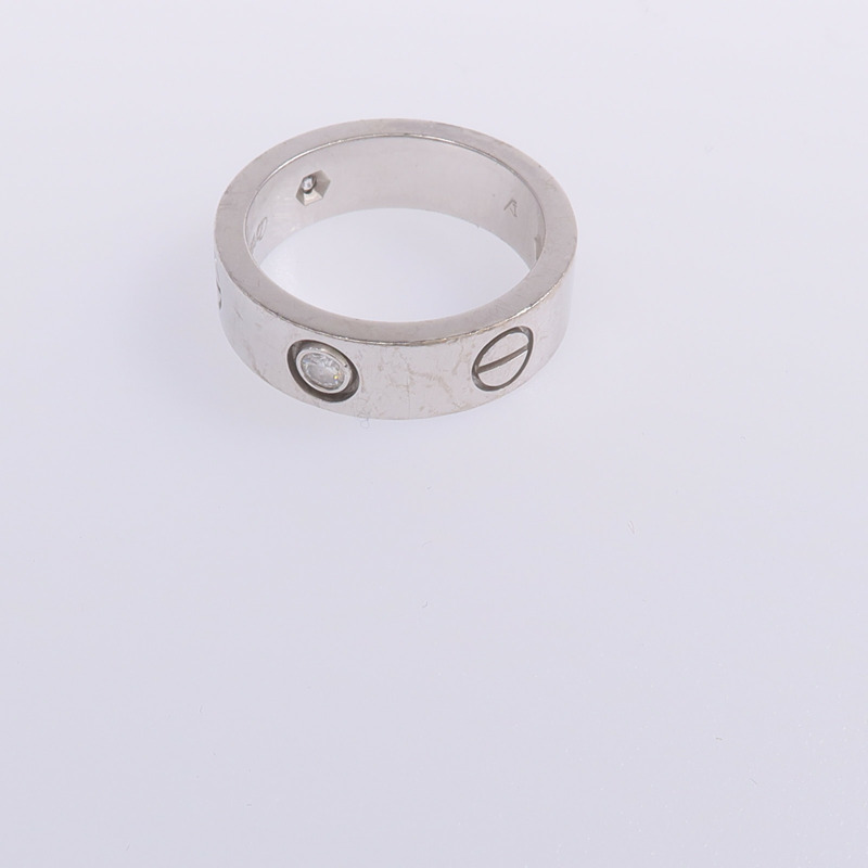 CARTIER 18K白金Love Ring 3 Diamonds鑽石戒指Cartier#51/US#5.75-7