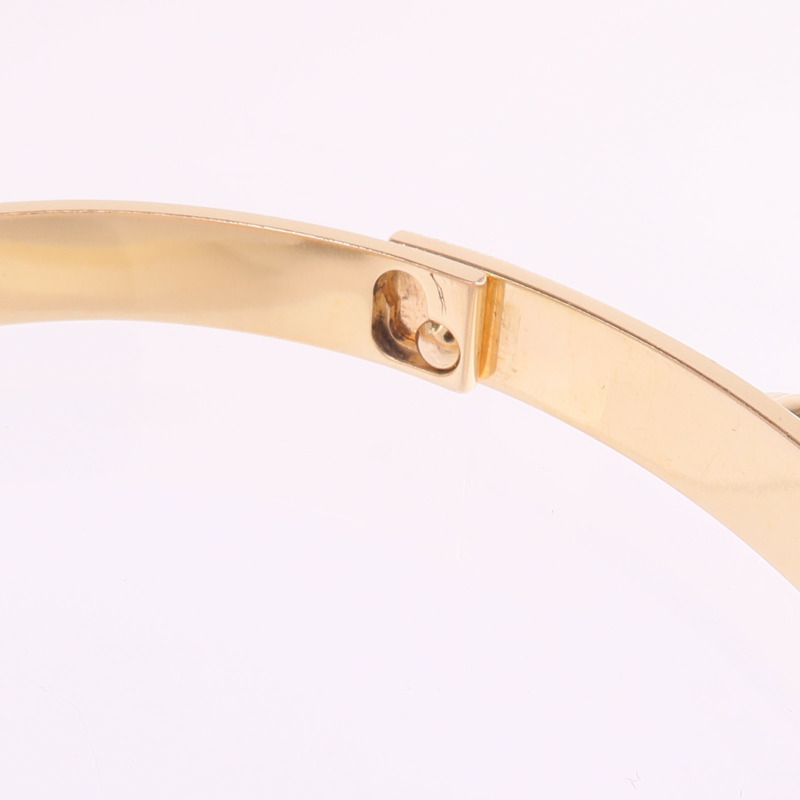 HERMES 18K玫瑰金Collier de Chien Bracelet鑽石手鐲-5