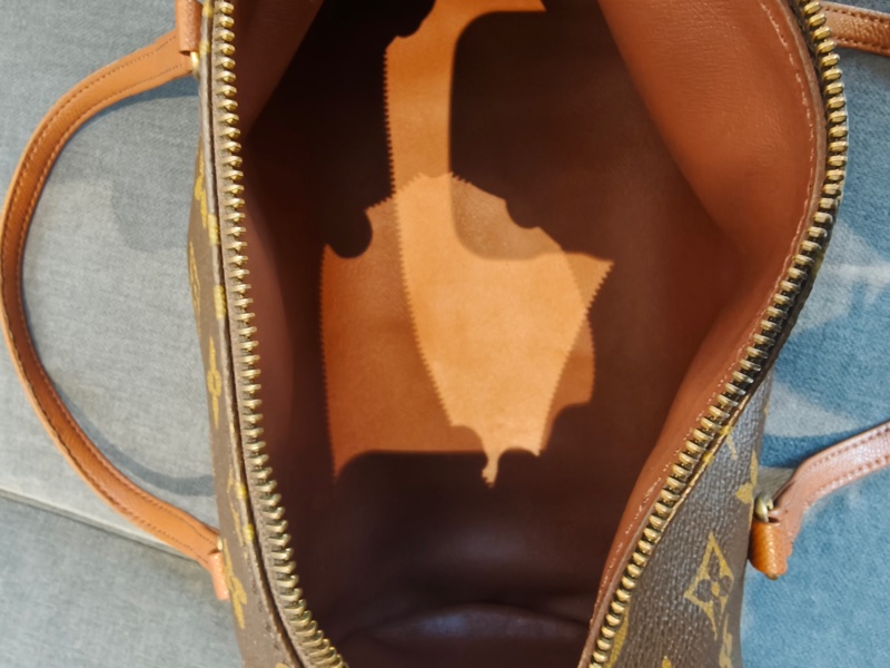 LOUIS VIUTTON 路易威登 Papillon 小號 圓筒包 塗層帆布 深棕色老花 男女通用款 手提包 旅行包-9