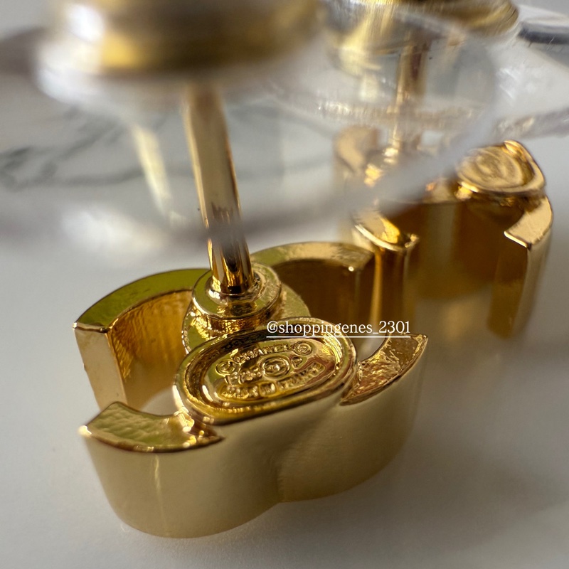 香奈兒 Chanel 26P 金色超迷你小耳環-7