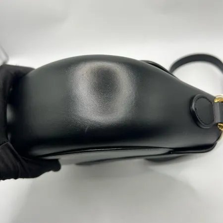 Gucci Embossed全皮压纹logo复古马鞍包 黑色很高级百搭-6