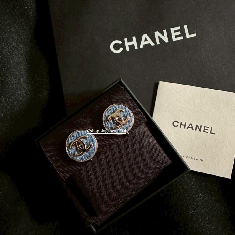 香奈兒 Chanel 26C 牛仔小耳夾！夾式耳環！-2