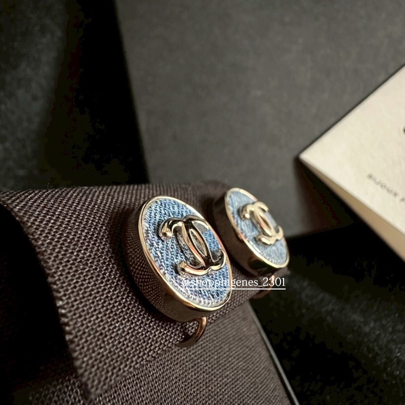 香奈兒 Chanel 26C 牛仔小耳夾！夾式耳環！-4