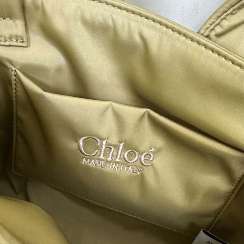 Chloe新款woody刺繡淡黃綠尼龍手提斜背包-4