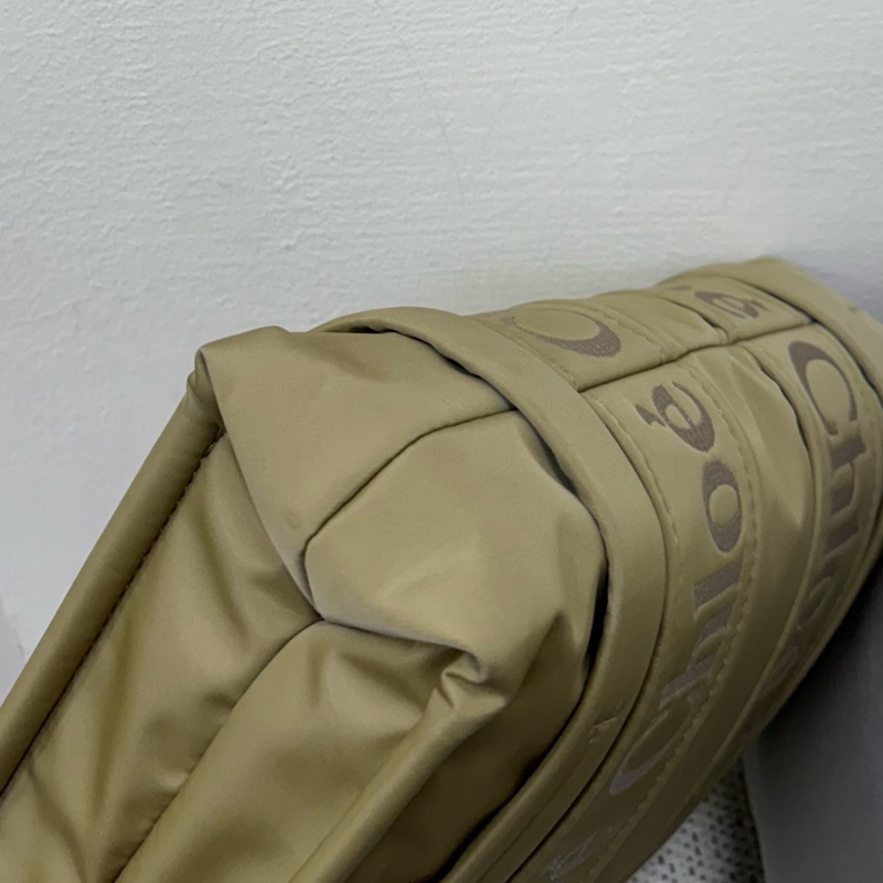 Chloe新款woody刺繡淡黃綠尼龍手提斜背包-11