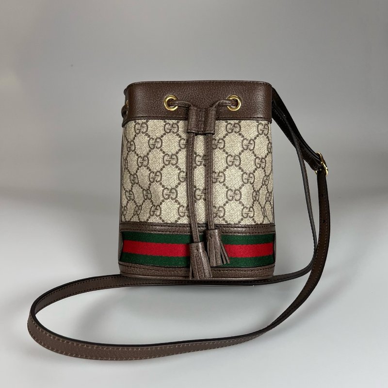 全新品 GUCCI 550620 老花小水桶包-0
