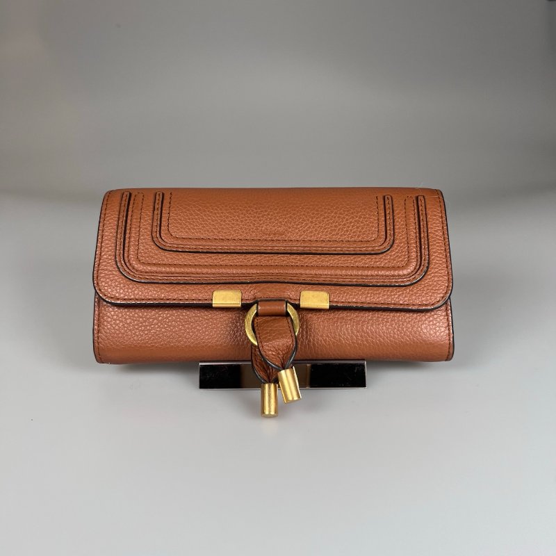 CHLOE 棕MARCIE 掀蓋長夾-0