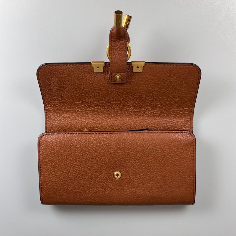 CHLOE 棕MARCIE 掀蓋長夾-5