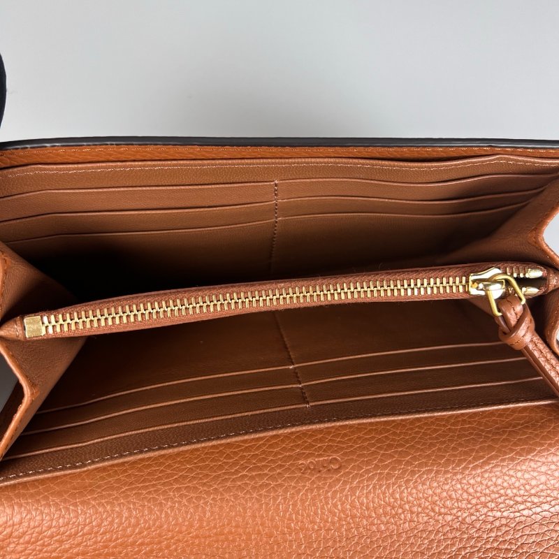 CHLOE 棕MARCIE 掀蓋長夾-9