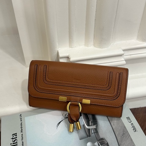 CHLOE 棕MARCIE 掀蓋長夾