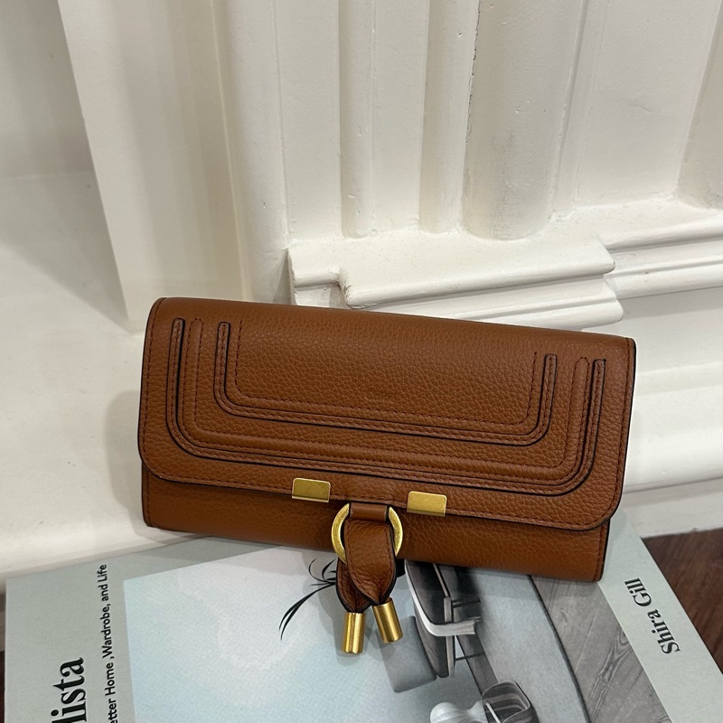 CHLOE 棕MARCIE 掀蓋長夾-0