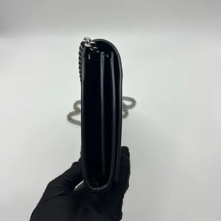 YSL SAINT LAURENT圣罗兰 CASSANDRE 银色五金配件可拆卸链条肩带 拉绒皮革 单肩斜挎包钱包-2