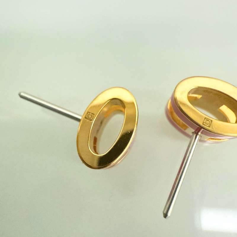 「M.Y精品」 Hermes 🐎家 mini pop h 耳針 梅紅 金-9