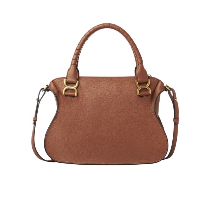 🎊新年特賣🧧Chloe 粒面小牛皮中款雙提把 Marcie包 焦糖色-10