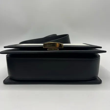 纪梵希拼色单肩斜挎包 白色配黑色，金色logo，经典款式-7