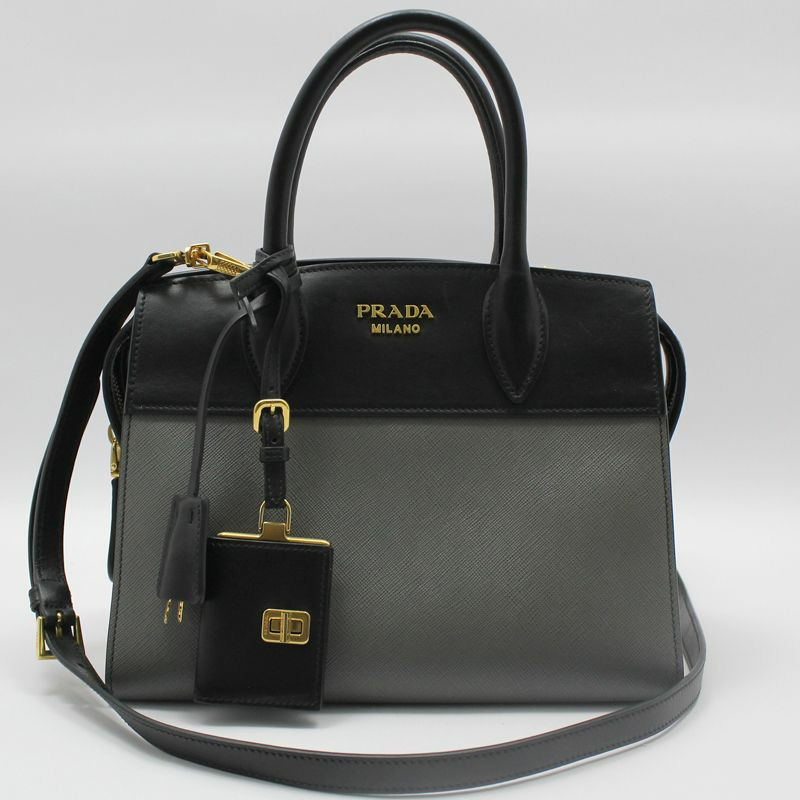 【包稅】PRADA 1BA045 黑色雙色濱海小號肩背包-0