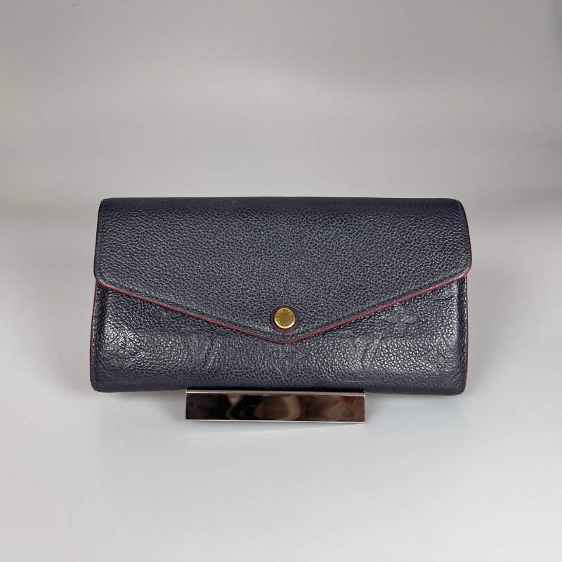 LV M62125 深藍壓紋信封長夾-0