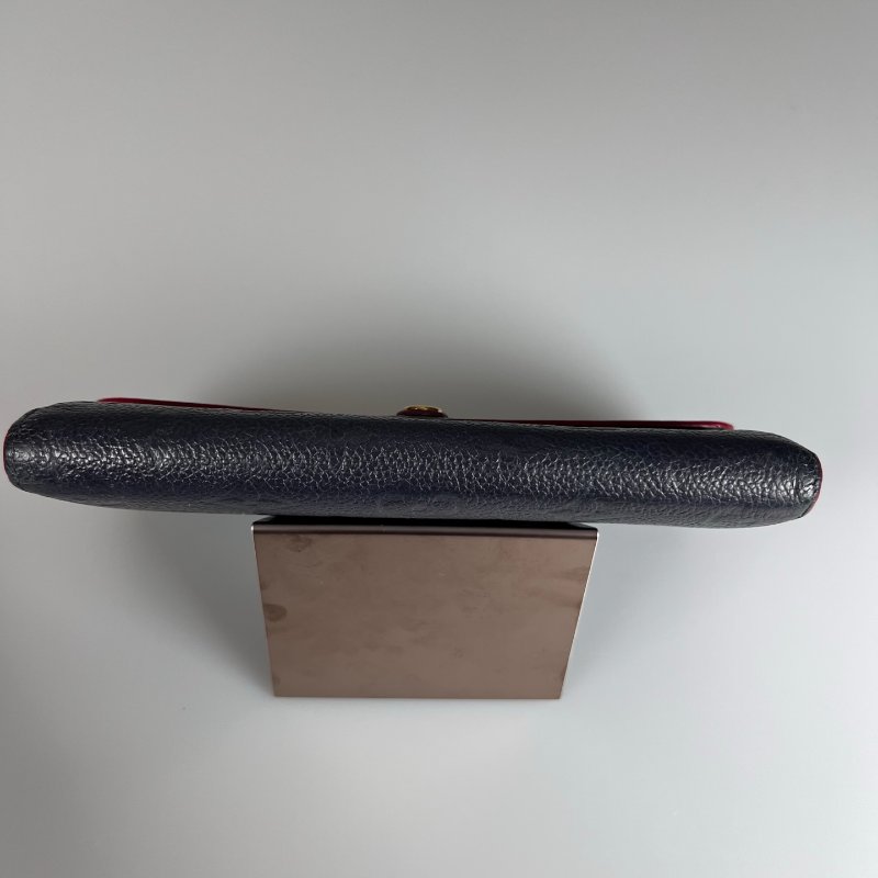 LV M62125 深藍壓紋信封長夾-5