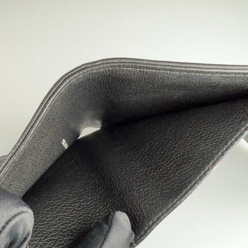 CHANEL 四葉草翻蓋三折短夾 黑 25開-8