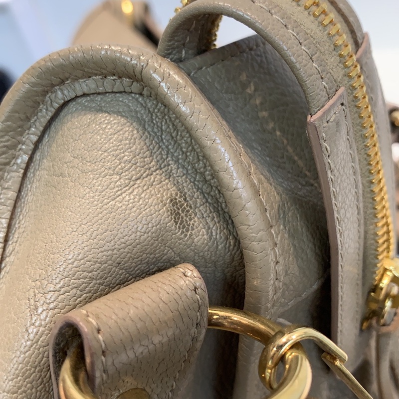 巴黎世家 le city 燕麥灰機車包-11