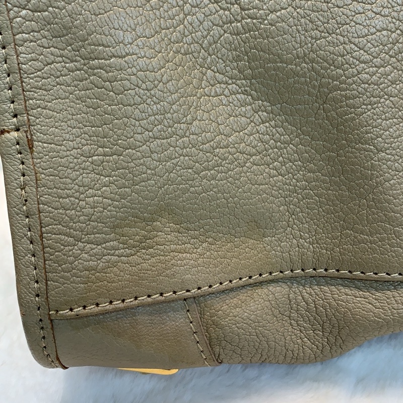 巴黎世家 le city 燕麥灰機車包-12