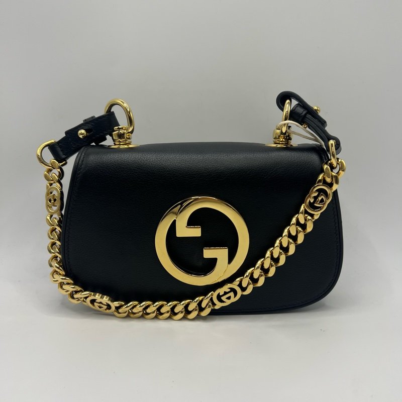 古驰/Gucci 黑色皮革Gucci Blondie系列迷你肩背包-0