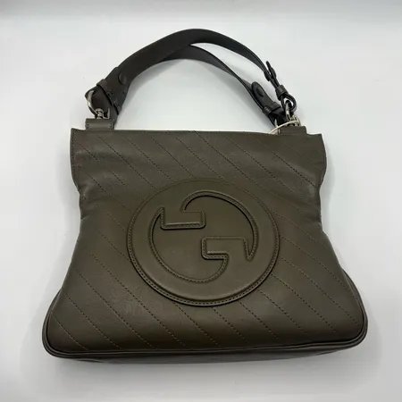 GUCCI(古驰) 互扣式双G皮革贴 三肩帶托特包 单肩包-6