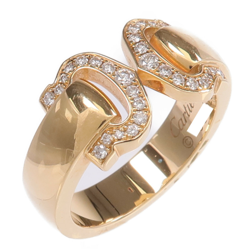 CARTIER 18K黃金2C Diamond Ring鑽石戒指Cartier#54/US#6.75-0