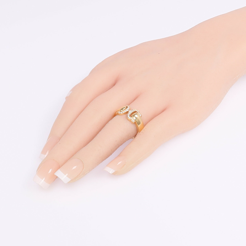 CARTIER 18K黃金2C Diamond Ring鑽石戒指Cartier#54/US#6.75-7