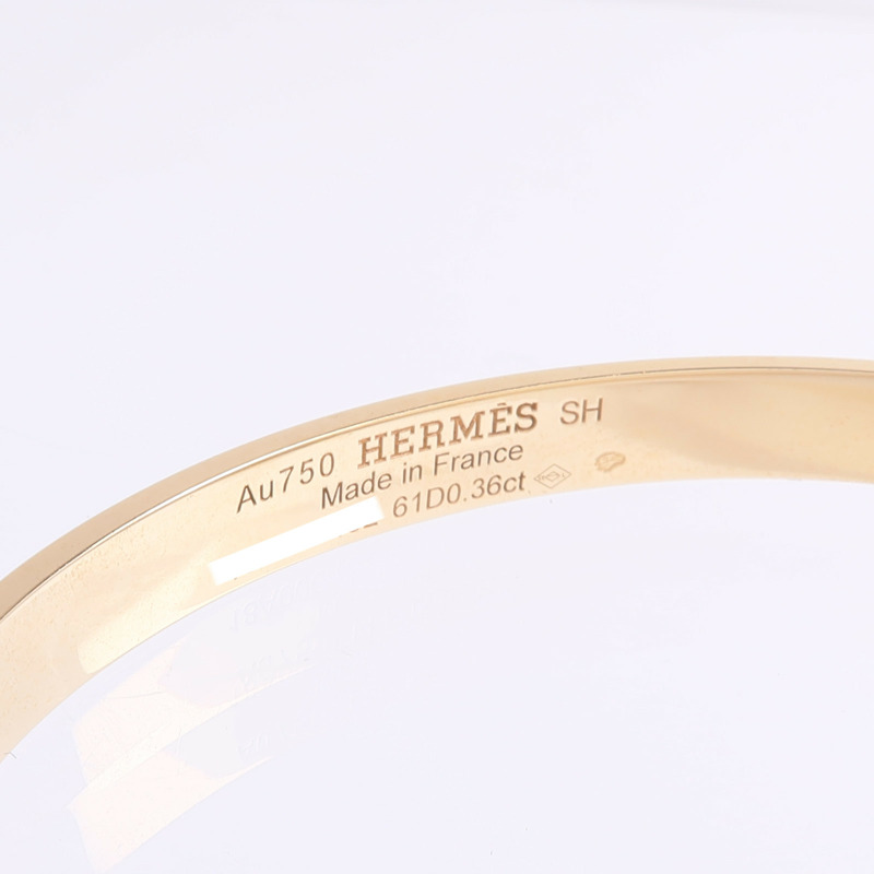 HERMES 18K玫瑰金Kelly Bracelet鑽石手鐲-3