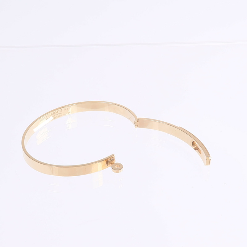 HERMES 18K玫瑰金Kelly Bracelet鑽石手鐲-4