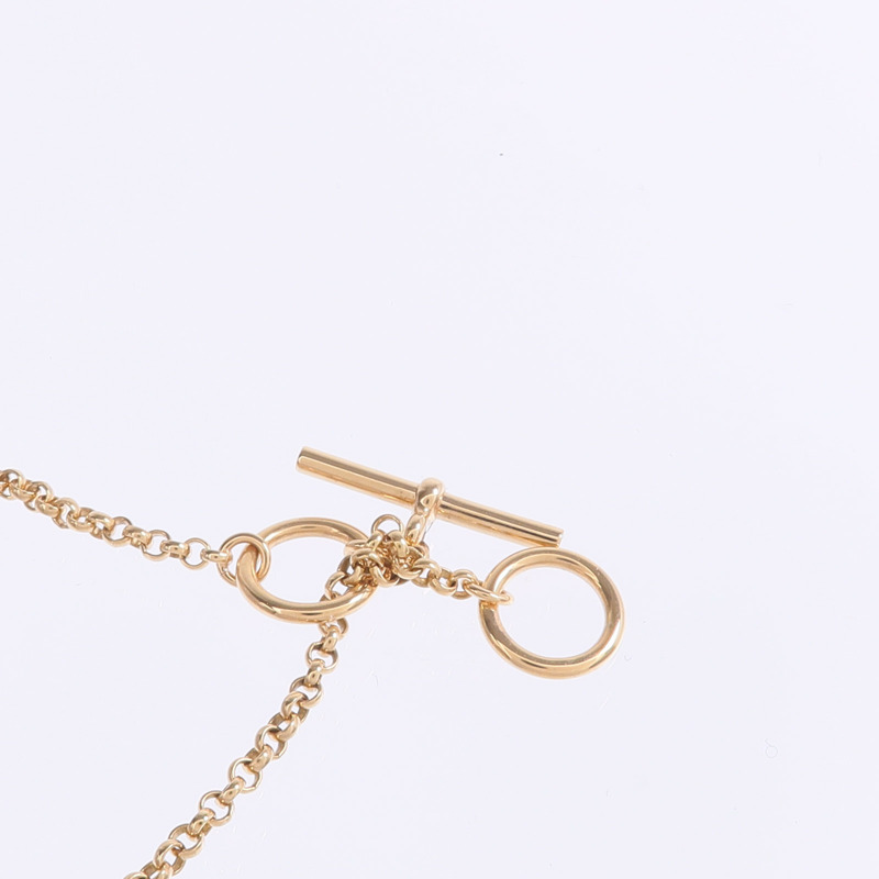 HERMES 18K玫瑰金Ex-Libris Pendant鑽石項鍊-4