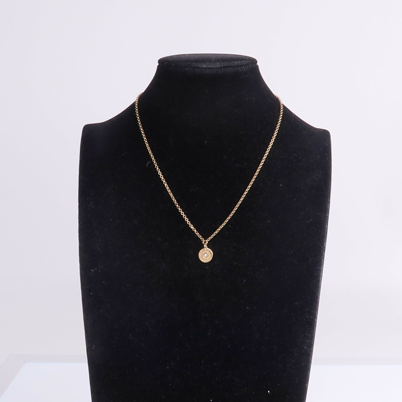 HERMES 18K玫瑰金Ex-Libris Pendant鑽石項鍊-8