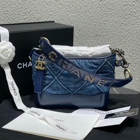 Chanel 香奈兒 流浪包小號牛仔丹寧字母手柄款 稀有 全套