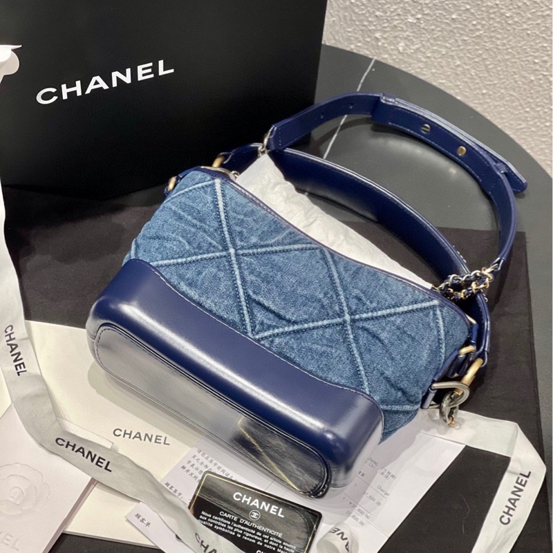 Chanel 香奈兒 流浪包小號牛仔丹寧字母手柄款 稀有 全套-4