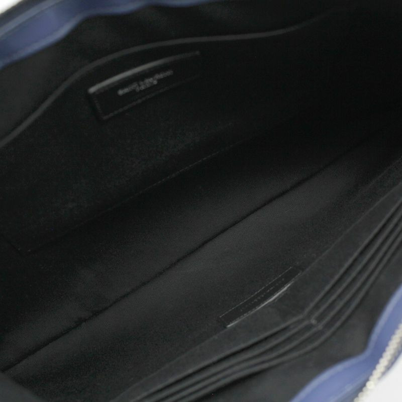 【包稅】SAINT LAURENT 藍色馬特拉塞凸紋花押字手拿包-6