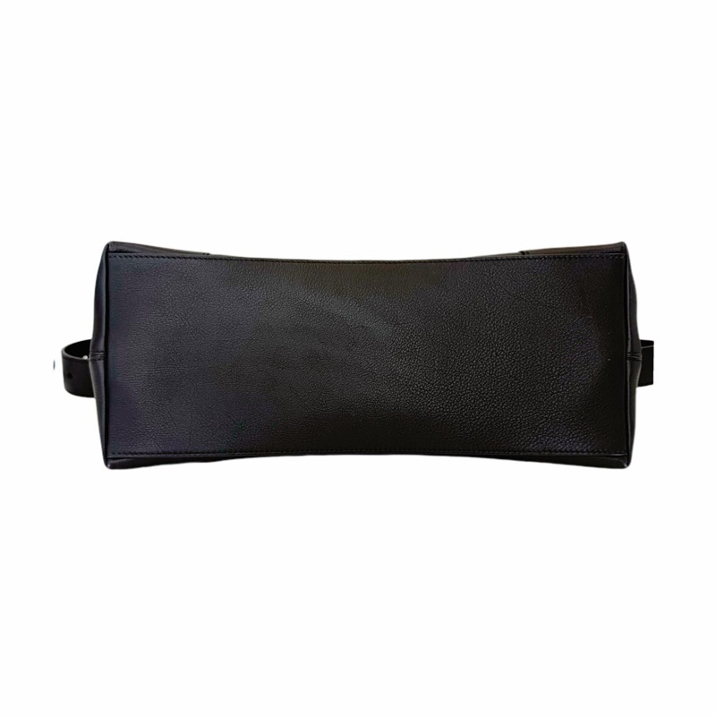 Balenciaga 巴黎世家 Downtown 啞光翻蓋開合All Black 黑扣 牛皮 沙漏包 單肩包 斜挎包 手提包 中號 黑色-4